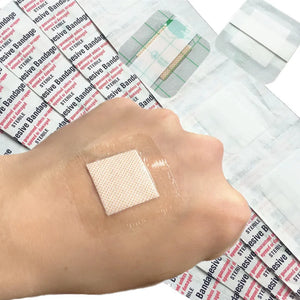 100pcs Waterproof Transparent Square Bandages 38x38mm - Adhesive Wound Plaster Dressing