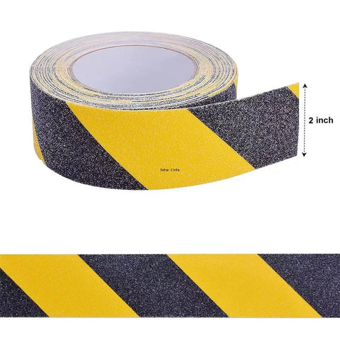 Anti-Slip Tape 5cm x 5m Yellow-Black Safety Grip for Stairs, Steps, Floors, Outdoor Use