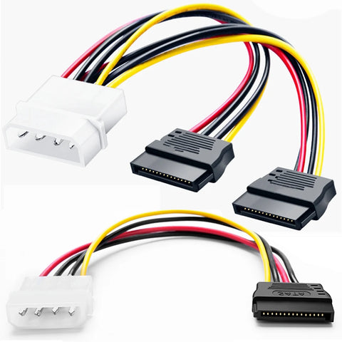 4-Pin IDE Molex to SATA Power Adapter Cable, HDD Connector, Male to Female Molex SATA Extension Cord