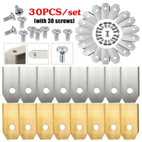 18/30pcs Stainless Lawn Mower Cutting Blade Kit for Husqvarna/Gardena Robotic Mowers