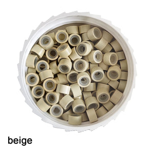 1000pcs Micro Silicone Lined Crimp Beads Rings for Hair Extensions Tools 5.0x3.0mm Wig Links