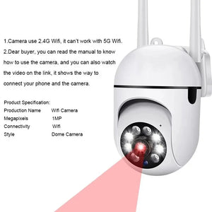 1080p Wireless Home Security Camera, 360° Smart Monitor, Night Vision, Remote Intercom, A7 HD Surveillance