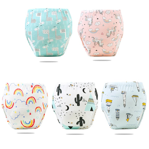 1pc Reusable Baby Cloth Diaper Training Pant Breathable Cotton Nappy for Infants 0-3 Years