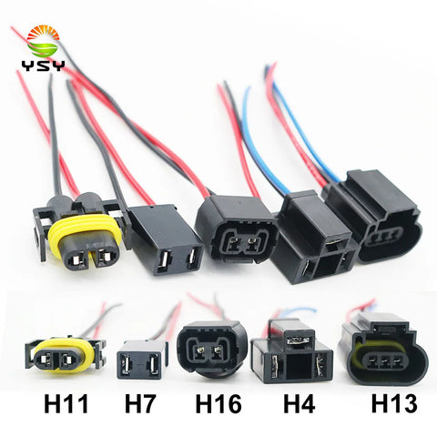 H4 H7 H11 H13 H16 5202 Female Adapter Sockets Pigtail Wiring Harness for Headlight/Fog Light Retrofit