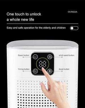Portable Air Purifier for Home - H13 HEPA & Carbon Filters, Smart Control, Efficient Dust & Odor Removal