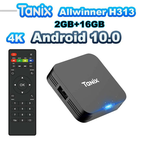 Android 10 TV Box 4K HDR 3D Media Player, 8GB/16GB, Quad Core, WiFi, Allwinner H313, Global Support