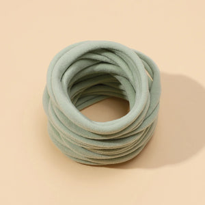 10-Pack Traceless Nylon Stretch Headbands for Newborns & Kids - Elastic Baby Hair Accessories