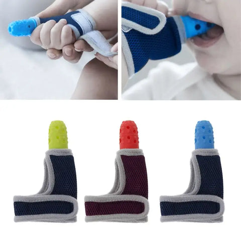 Baby Silicone Thumb Sucking Protector Gloves - Teether & Finger Bite Prevention Accessories