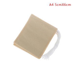 100 Eco-Friendly Biodegradable Drawstring Tea Bags 6x7cm for Loose Leaf & Herbal Filters