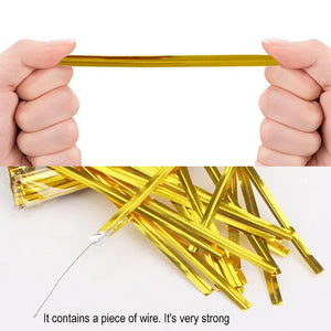 100-Pack 4" Metal Twist Ties for Bread Bags & Reusable Storage Clips