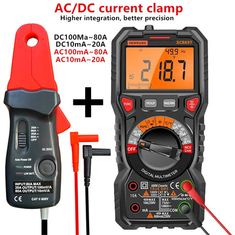 Digital Multimeter Auto Range NCV True RMS AC/DC 6000 Counts Professional Testing Device
