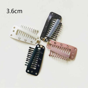 100pcs Black Brown Wig Clips 2.3cm-3.6cm Snap Clips for Hair Extensions & Wefts Hairpins Styling Tools