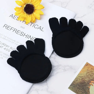 1 Pair Five-Finger Half Cotton Sweat-Absorbent Socks with Silicone Toe Pads for High Heels