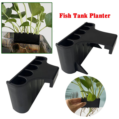 Aquarium Plant Basket With Hook for Live Plants - Fish Tank Decor Accessories
