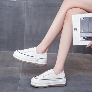 Women's Platform Sneakers 2025 - Fashion Lace-Up Walking & Running Shoes, Comfortable & High Quality