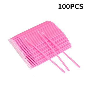 100-Pack Disposable Micro Brushes for Eyelash Extensions & Makeup