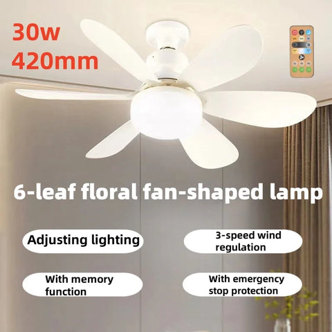 Ceiling Fan Light with Remote, Dimmable, 3 Color Options for Living Room or Bedroom
