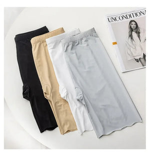 Women's Seamless Ice Silk High Waist Anti-Chafe Thigh Safety Shorts Plus Size Under Skirt Boxers Panties