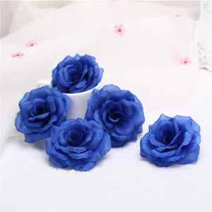 10 Black Silk Roses 8cm for Weddings, Events, Parties, Home Decoration