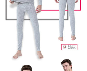 "5XL Thermal Cotton Long Johns Set - Oversized Winter/Spring T-Shirt & Pants"