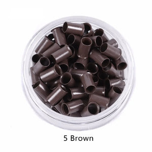 1000x Micro Rings Beads 3.4x3.0x6mm Copper Tubes for I-Tip Hair Extensions, 7 Colors Available
