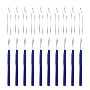 10 Pcs Hair Extension Loop Needle Pulling Hook Tool for Microlink Beads