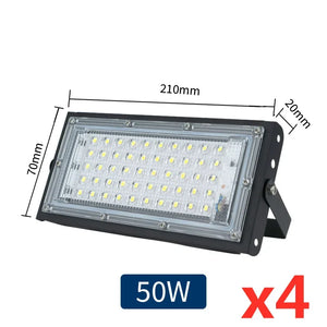 100W LED Flood Lights Outdoor Waterproof IP65, 4-Pack, 50W/110V/220V Spotlights for Garden, Garage, Yard Lighting