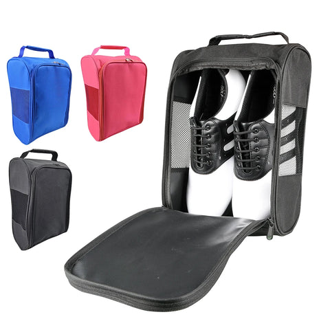 Compact Golf Shoe Bag, Nylon Travel Shoe Carrier, Lightweight Handbag for Golfing & Camping