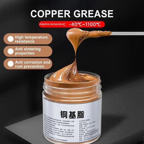 100g Copper Anti-Seize Grease Lubricant for Bolts, Hubs, Gears & Car Brake Pads