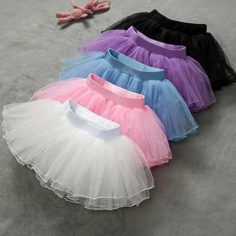 Fluffy Ballet Skirt, Sheer 4-Layer, Elastic Waist, 5 Colors, Fashionable & Cute for Dance