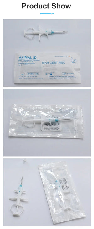100 Pcs Pet Microchip 134.2kHz FDX-B Animal ID Chip with Syringe, ISO Standard
