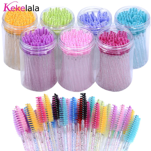 50-Pack Disposable Mascara and Brow Brushes - Makeup Applicator Tools Set