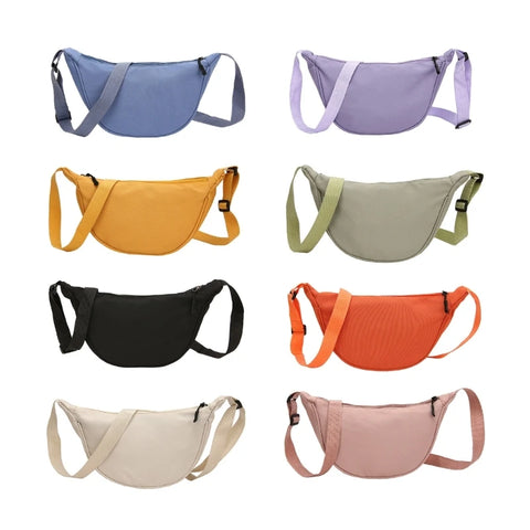 Functional Nylon Crossbody Bag Dumpling Sling for Women & Men - Ideal for Work, Travel & Outdoors