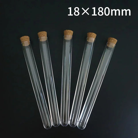 Clear Plastic Test Tubes with Corks - 18x180mm - 20/50/100pcs - Wedding Favor, Laboratory, School Supplies