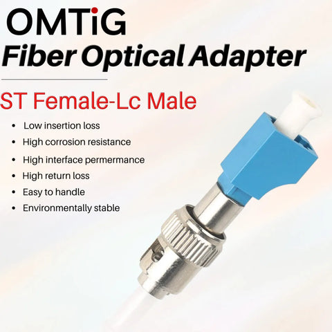 5pcs ST Male to LC Female Fiber Optic Adapter Coupler, Single Mode LC-ST Connector