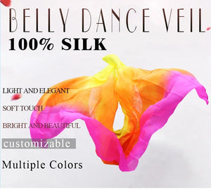100% Real Silk Belly Dance Veil Scarf Shawl Adjustable Performance Prop