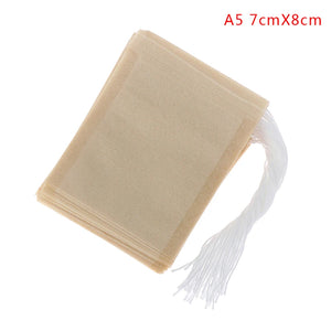 100 Eco-Friendly Biodegradable Drawstring Tea Bags 6x7cm for Loose Leaf & Herbal Filters
