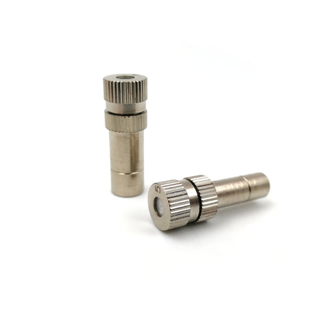 6mm Adjustable Brass Misting Nozzles for Cooling, Irrigation, Disinfection (0.15-0.8mm)