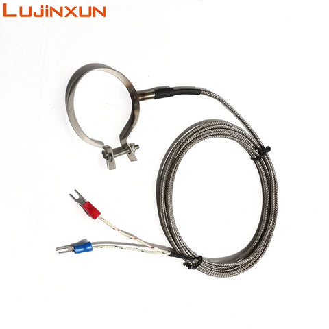 Clamp Type Pt100 Thermocouple Sensor with 2m Metal Shield Wire for Injection Machines, Temperature Sensor Accessory