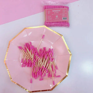 100-Pack Pink Dual Tip Cotton Swabs for Makeup & Ear Cleaning