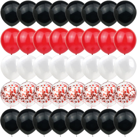 12" Black & Red Balloons - 40 Pack for Party, Wedding, Birthday, Valentine, Gender Reveal Decor