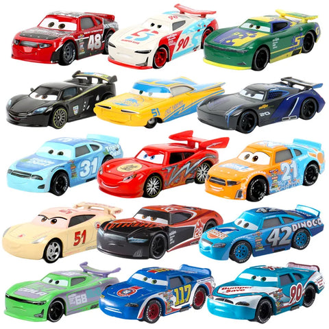 1:55 Scale Diecast Racing Toy Car Set - Lightning McQueen, Jackson Storm, Cruz Ramirez