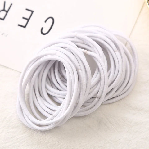 10 Pack Black Blue Elastic Hair Ties for Ponytails - Durable Rubber Band Hair Accessories
