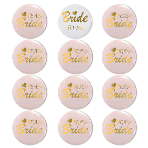 Bachelorette Party Button Set (12pcs) - Fun Bridal Shower Favors for Bride & Squad