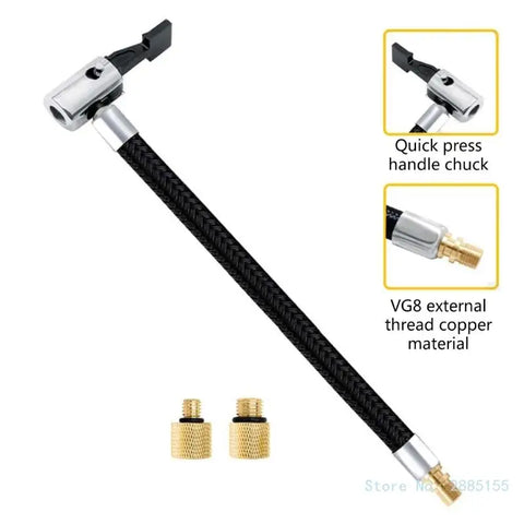 Car Tire Air Compressor Pump Hose with Adaptors | Inflator Extension Replacement Tube