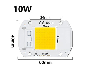 10-pack 50W AC220V LED COB Chips for DIY Floodlight Spotlight Lamp