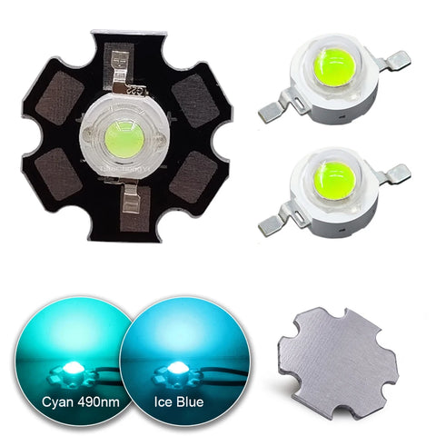3W Ice Blue & Cyan 490nm High Power LED 700mA for DIY LED Spotlight
