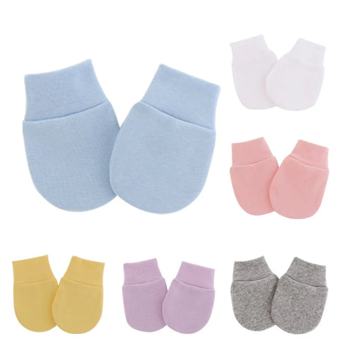 2pcs Soft Cotton Baby Anti-Scratch Mittens Newborn Face Protection Gloves Infant Handguard