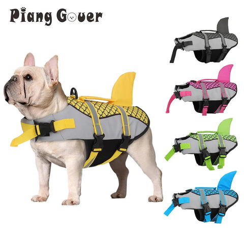 Dog Shark Life Jacket Vest Swimwear, Pet Safety Harness, Summer Swimming Clothes for Dogs