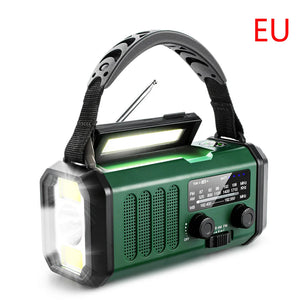 10,000mAh Solar Hand Crank Weather Radio with USB Charging, Emergency LED Flashlight, NOAA FM/AM/WB Power Bank